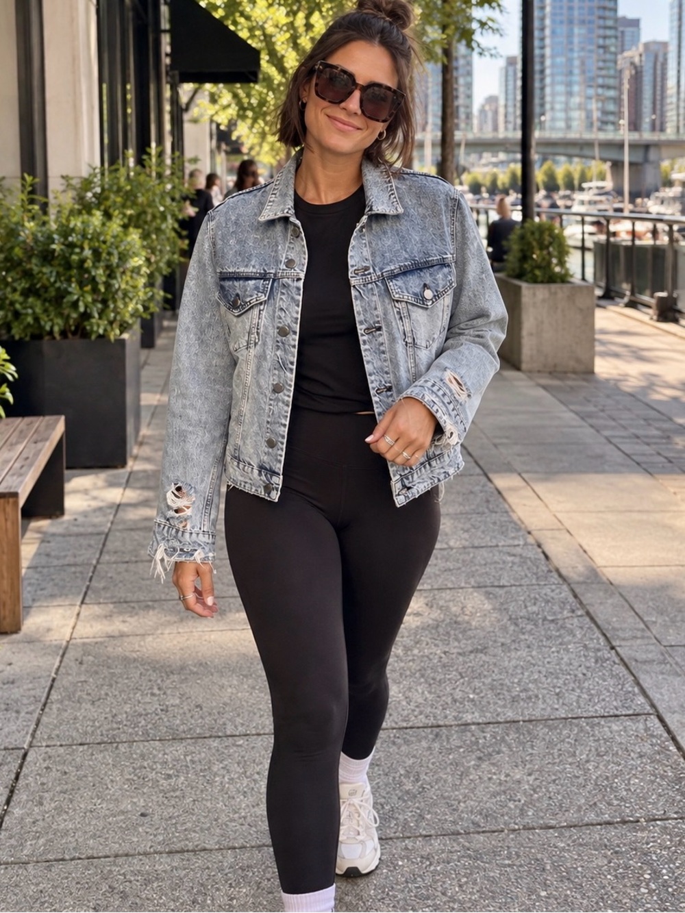 Cheap Monday Distressed Denim Jacket | Size Large